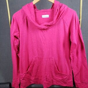 Columbia Hoodie Womens Size Large Light Weight Cotton Hoodie Pink